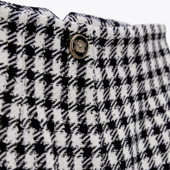 NWT Zara Houndstooth High Waist Shorts, Size M - Picture 8 of 10